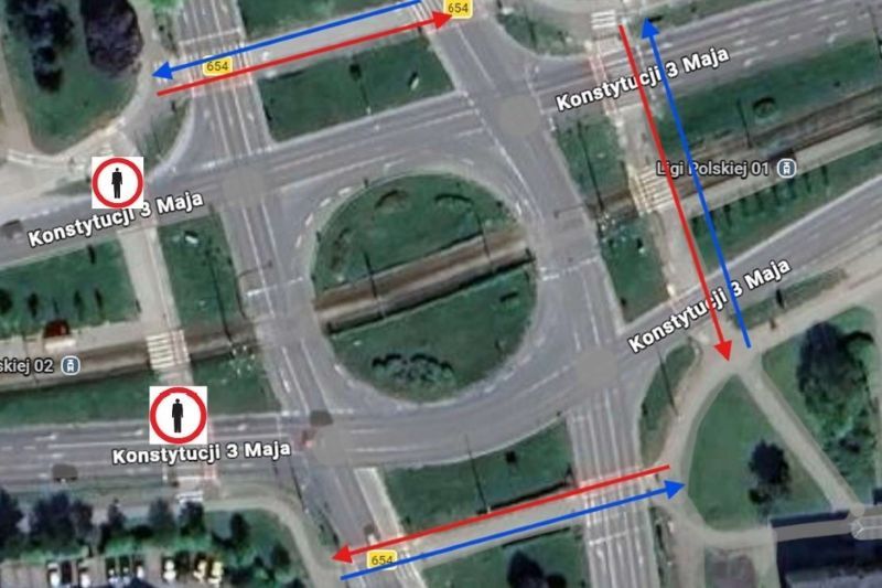 Mapka - Rondo Honorowych Dawców Krwi w Toruniu