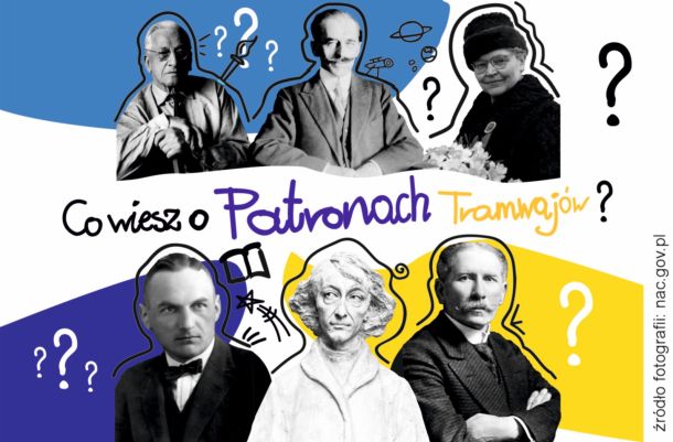 zdjęcia patronów toruńskich tramwajów