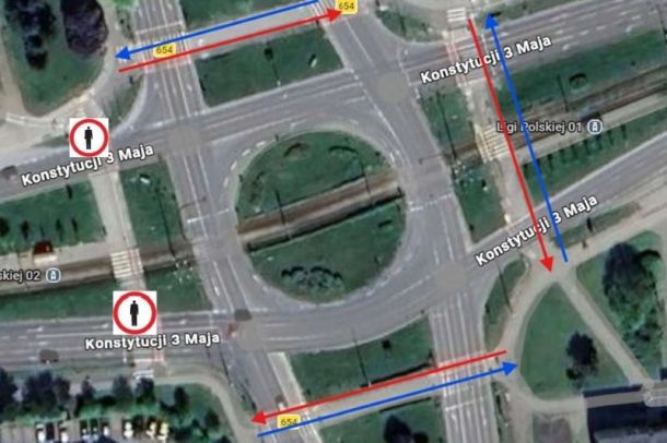 Mapka - Rondo Honorowych Dawców Krwi w Toruniu