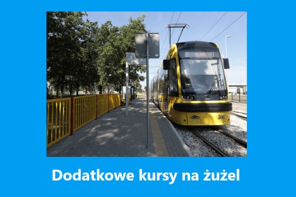 żółto-niebieski tramwaj na torowisku