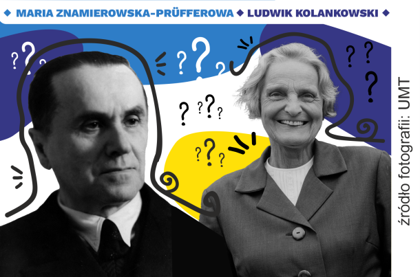Grafika przedstawiająca Ludwika Kolankowskiego i Marię Znamierowską Prufferową